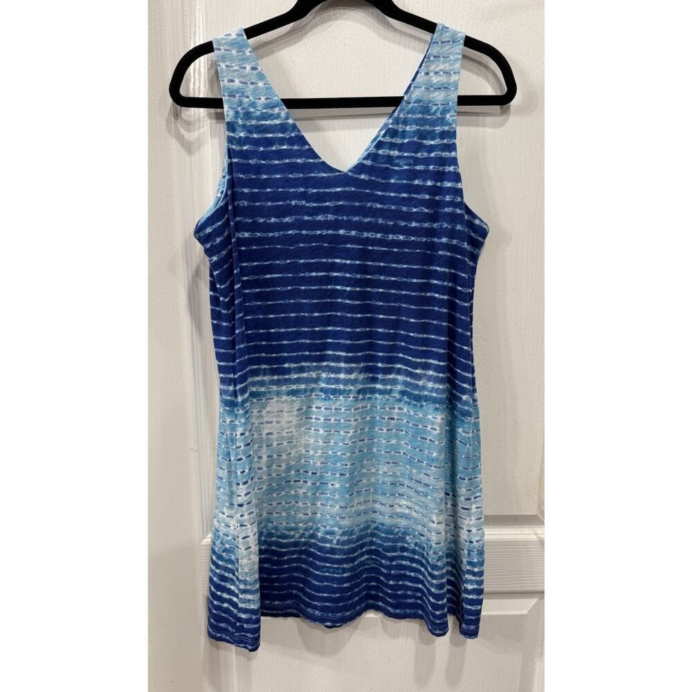 Lauren Ralph Lauren Womens L Blue Ombre Tie Dye Mini Dress Tank Boho Beachy